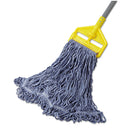 Rubbermaid Super Stitch Blend Mop Head, Large, Cotton/Synthetic, Blue, 6/Carton - RCPD213BLU