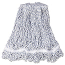 Rubbermaid Web Foot Finish Mop, White, Med, Cotton/Synthetic, 1". White Headband, 6/Carton - RCPA412