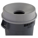 Rubbermaid Round Brute Funnel Top Receptacle, 22.38W X 5H, Gray - RCP3543GRA