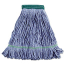 Boardwalk Super Loop Wet Mop Head, Cotton/Synthetic Fiber, 5" Headband, Medium Size, Blue - BWK502BLEA
