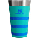 16 oz Stainless Steel Stacking Pint Aquamarine Striped