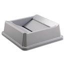 Rubbermaid Untouchable Square Swing Top Lid, Plastic, 20.13W X 20.13D X 6.25H, Gray - RCP2664GRAY