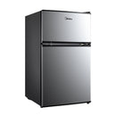 3.1 cu ft Compact Freestanding Refrigerator Silver: Energy Star, Top Door Freezer, Dorm Fridge, Reversible Door