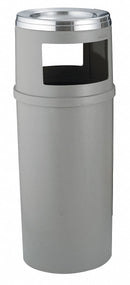 Rubbermaid 25 gal Round Ashtray/Trash Can, Plastic, Tan - FG818288BEIG