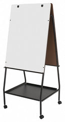 MooreCo Gloss-Finish Melamine Dry Erase Board, Easel Mounted, Mobile/Casters, 41"H x 28-3/4"W, White - 759