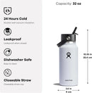32oz Wide Mouth Flex Straw Water Bottle - Holiday Punch