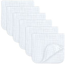 Muslin Burp Cloths - White - Pack of 6