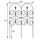 Garden Zone Magnolia No Dig Decorative Border Fence Section, Black, 32 in. x 24 in.