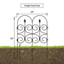 Garden Zone Magnolia No Dig Decorative Border Fence Section, Black, 32 in. x 24 in.