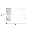 Garden Zone Scroll Top Rolled Garden Border, White, 14 in. x 20 ft.