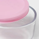 8-Piece Round Glass Food Storage Container Set - Pink