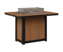 Berlin Gardens, Donoma 42″ x 54″ Rectangular Counter Fire Table, Antique Mahogany on Black