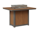 Berlin Gardens, Donoma 42″ x 54″ Rectangular Counter Fire Table, Antique Mahogany on Coastal Gray