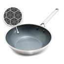 10" Hybrid Stainless Steel and Ceramic Nonstick Wok