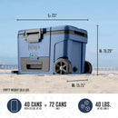 FrostVault 45qt Wheeled Cooler with Cold Dry Zone - Lakeshore Blue: Beverage Cans Capacity 52