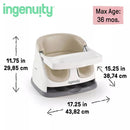 Base 2-in-1 Booster Feeding and Floor Seat with Self-Storing Tray - Cashmere
