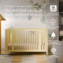 Rolli 9-in-1 Convertible All-Stages Crib with Bassinet & Toddler Bed Kits - Pale Yellow