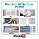 Zinsser Bulls Eye 123 White Water-Based Styrenated Acrylic Primer and Sealer 1 gal, Pack of 4