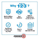 Zinsser Bulls Eye 123 White Water-Based Styrenated Acrylic Primer and Sealer 1 gal, Pack of 4