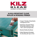 KILZ Klear Clear Flat Water-Based Alkyd Primer and Sealer 1 gal, Pack of 4