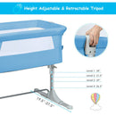 Travel Portable Baby Bed Side Sleeper Bassinet Crib With Carrying Bag-Blue
