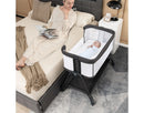 Baby Bedside Bassinet - Grey and White