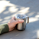14oz Sliding Lid: Black & Clear Plastic Drinkware Accessory for Cold Beverages, Hand Wash, 3.49" Width