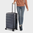 Hardside Medium Checked Suitcase - Gray