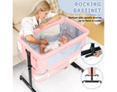 Semphis Baby Bassinet Foldable Portable Bedside Crib,Storage Basket Breathable Mesh - Dark Grey