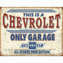 Chevy Only Garage Metal Sign