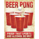 Beer Pong Metal Sign