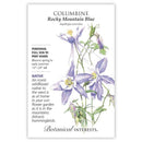 Columbine, Botanical Interests Rocky Mountain Blue Seeds (Heirloom) Native