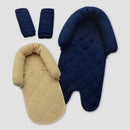 Car Seat Head Support and Strap Covers - Navy Waffle