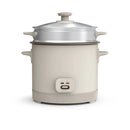 16 Cup Rice Cooker with Steamer Oatmilk: Nonstick Coating, Automatic Keep Warm, Tempered Glass Lid, 2 Settings