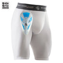 Compression Athletic Shorts with Protective Cup - White
