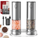 Electric Salt and Pepper Grinder Set - Stainless Steel