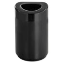 Safco Open Top Round Waste Receptacle, Steel, 30 Gal, Black - SAF9920BL