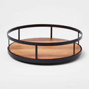 Wood Round Lazy Susan Spice Rack - Black