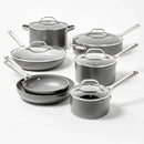 12pc Aluminum Nonstick Cookware Set - Dark Gray