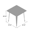 Feodora 31.5'' Square Metal Indoor-Outdoor Table - Red