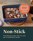 9" Nonstick Ceramic Square Pan - Navy