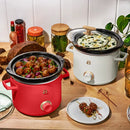 2 Qt Manual Slow Cooker, 2-Pack, Tomato Red + White Icing