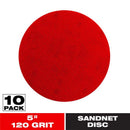 Diablo SandNet 5 in. Aluminum Oxide Hook and Lock Sanding Disc 120 Grit Fine 10 pk