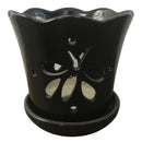 Border Concepts Butterfly Orchid Pot w/ Attached Saucer, 5-Inch (Colors Vary)