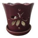 Border Concepts Butterfly Orchid Pot w/ Attached Saucer, 5-Inch (Colors Vary)