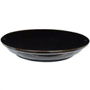 Glazed Flare Round Ceramic Saucer, Glossy Black, 11.8in.