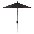 Push Button Tilt 7.5 ' Market Umbrella, Black Finish, Black Fabric