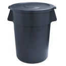 Boardwalk Round Waste Receptacle, Lldpe, 32 Gal, Gray - BWK32GLWRGRA