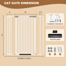 Extra Tall Cat Gate for Doorway - White