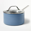 3qt Nonstick Ceramic Coated Aluminum Sauce Pan - Blue